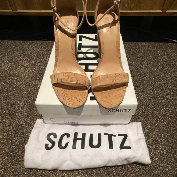 Schutz "Enida" Cork Stack Heel Size 10 - NIB - Picture 2 of 5